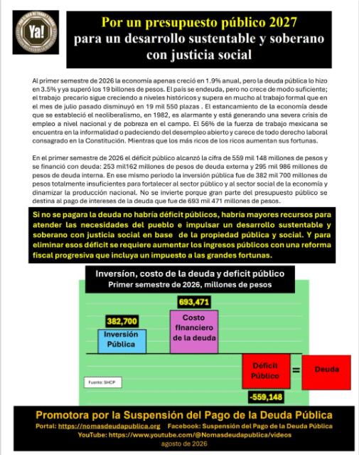 Por un Presupuesto Público 2027